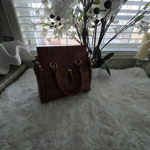 Chic Brown Leather Satchel